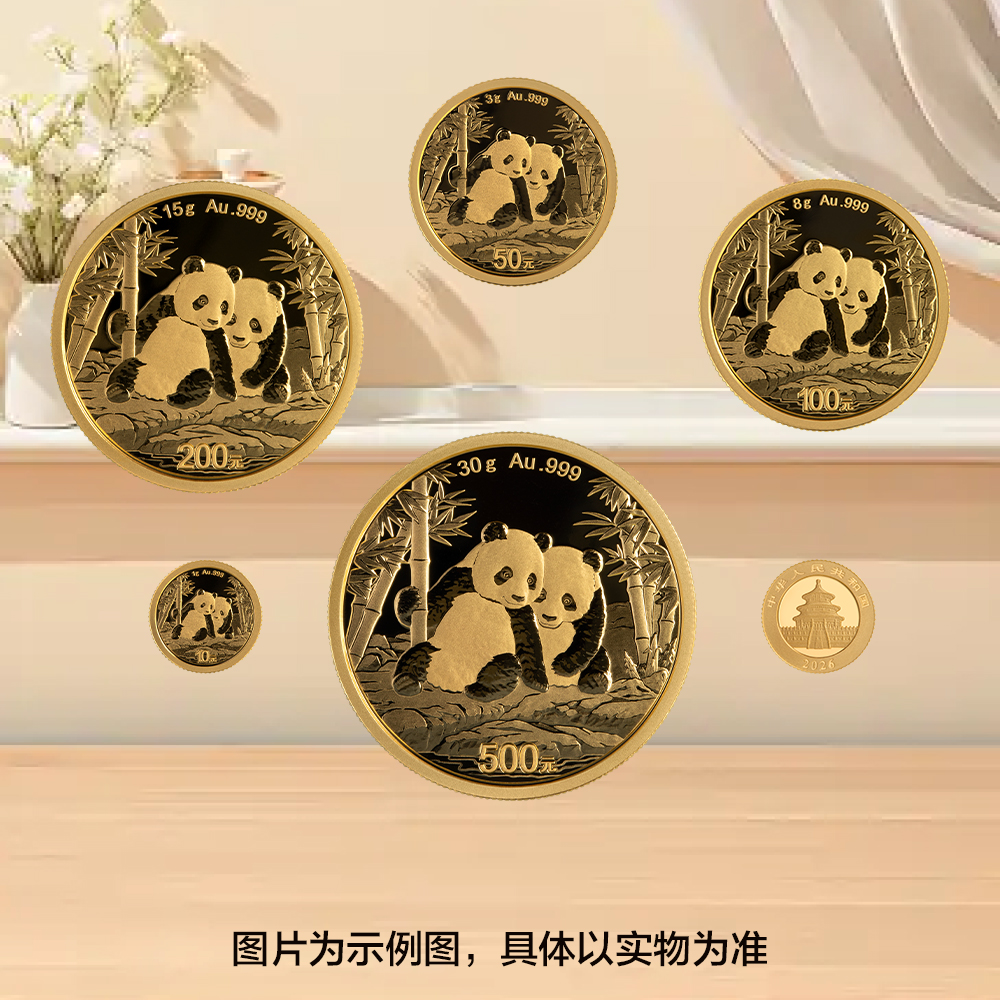 2026版熊猫普制金币套装（非封装5枚大套）-精装盒