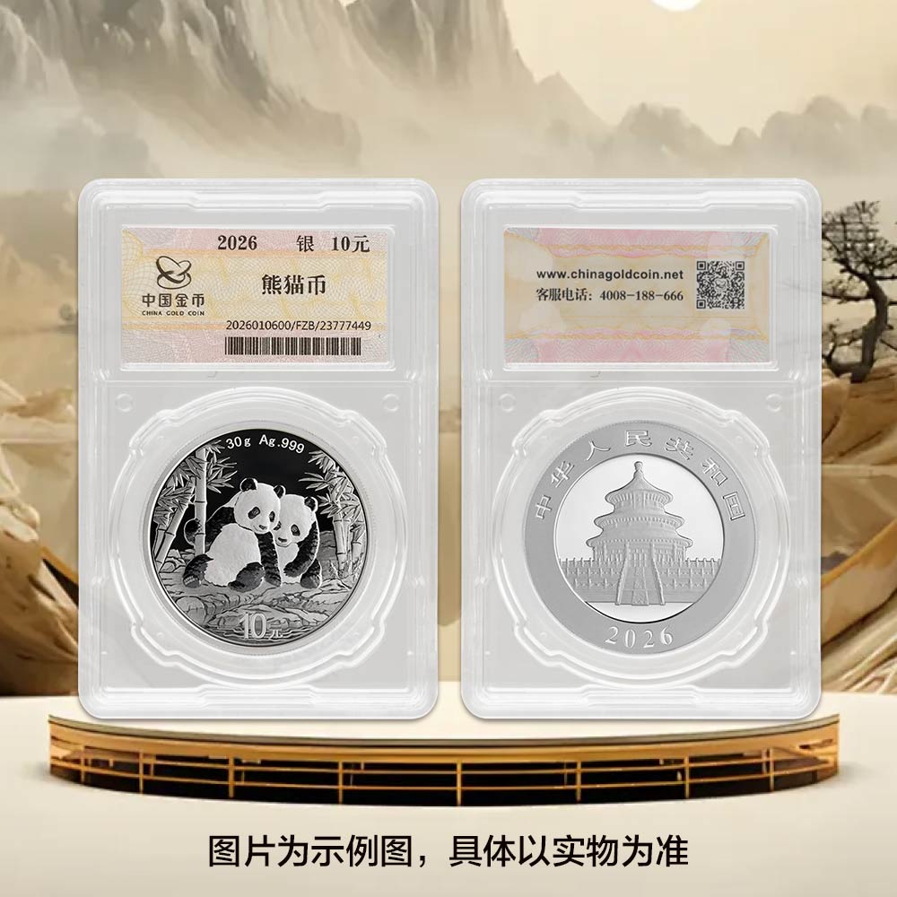 2026版熊猫普制30克封装银币